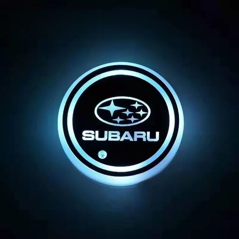 2PCS Rechargeable LED Car Cup Holder Coasters