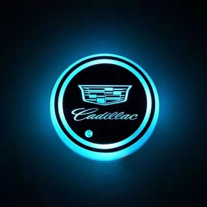 2PCS Rechargeable LED Car Cup Holder Coasters