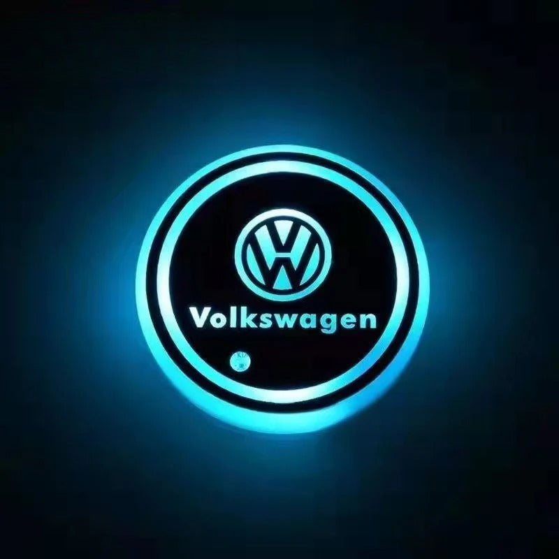 2PCS Rechargeable LED Car Cup Holder Coasters