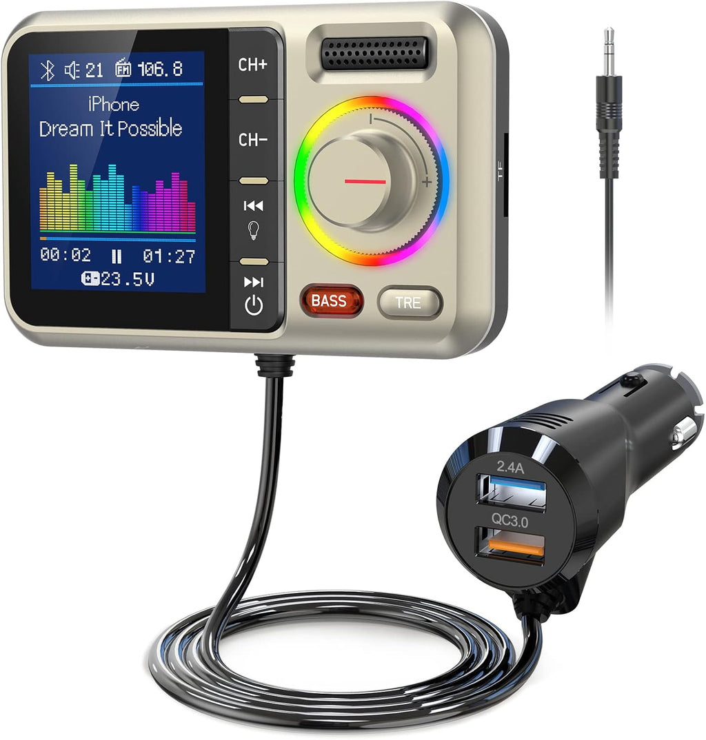 Bluetooth FM Transmitter for Car, Wireless Car Bluetooth V5.0 Adapter - VelosoleBluetooth FM Transmitter for Car, Wireless Car Bluetooth V5.0 Adaptercar - accessories