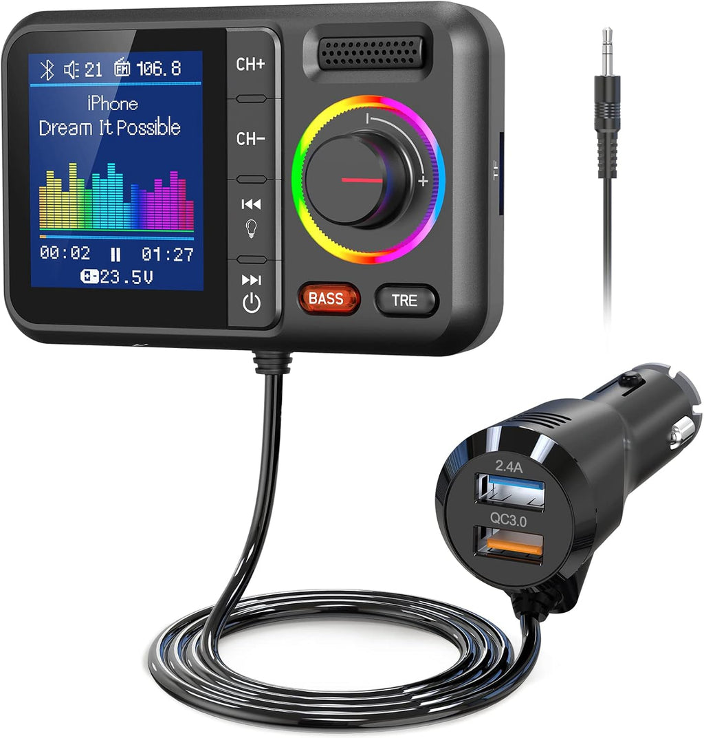Bluetooth FM Transmitter for Car, Wireless Car Bluetooth V5.0 Adapter - VelosoleBluetooth FM Transmitter for Car, Wireless Car Bluetooth V5.0 Adaptercar - accessories