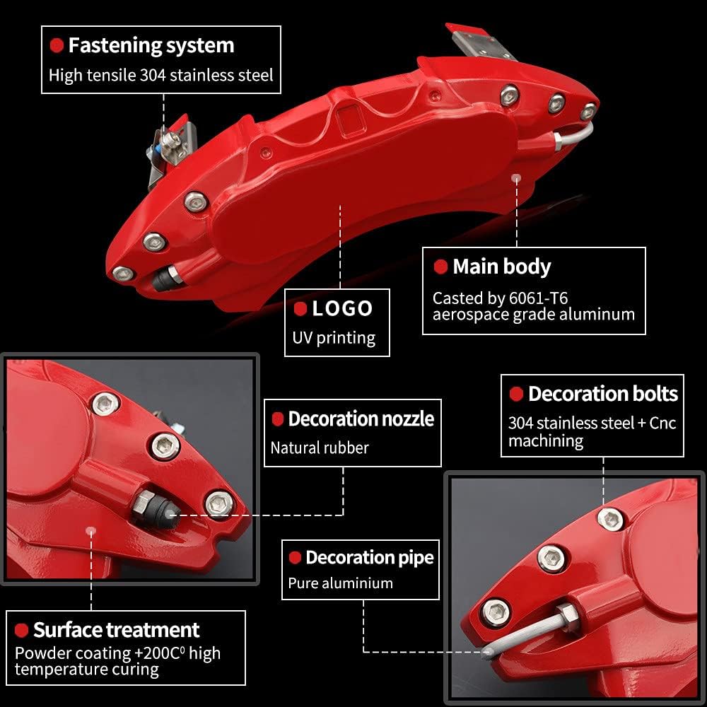 Car aluminum alloy special car special buckle screw fixed caliper cover (4PCS luxury upgrade version) - VelosoleCar aluminum alloy special car special buckle screw fixed caliper cover (4PCS luxury upgrade version)car - accessories