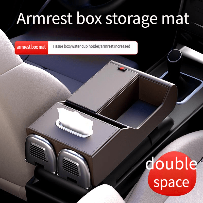 High - end car central armrest box storage box double capacity folding double cup holder car armrest box tissue box - VelosoleHigh - end car central armrest box storage box double capacity folding double cup holder car armrest box tissue boxcar - accessories