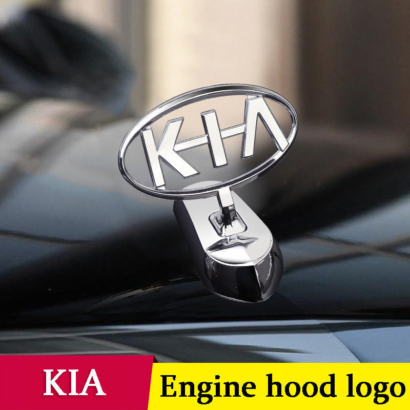 KIA engine hood logo - 3D metal emblem for car bonnet customization