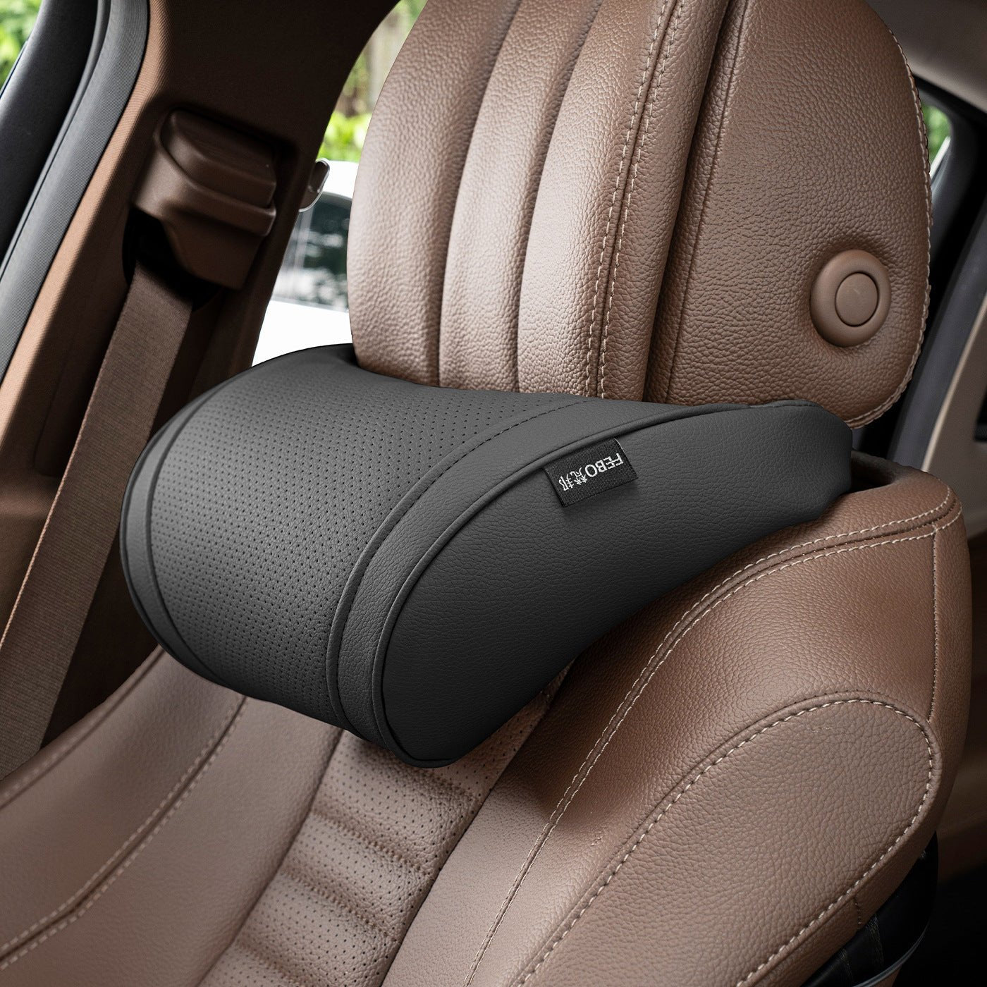 Luxury leather custom car headrest, car neck pillow, car seat lumbar cushion - VelosoleLuxury leather custom car headrest, car neck pillow, car seat lumbar cushioncar - accessories